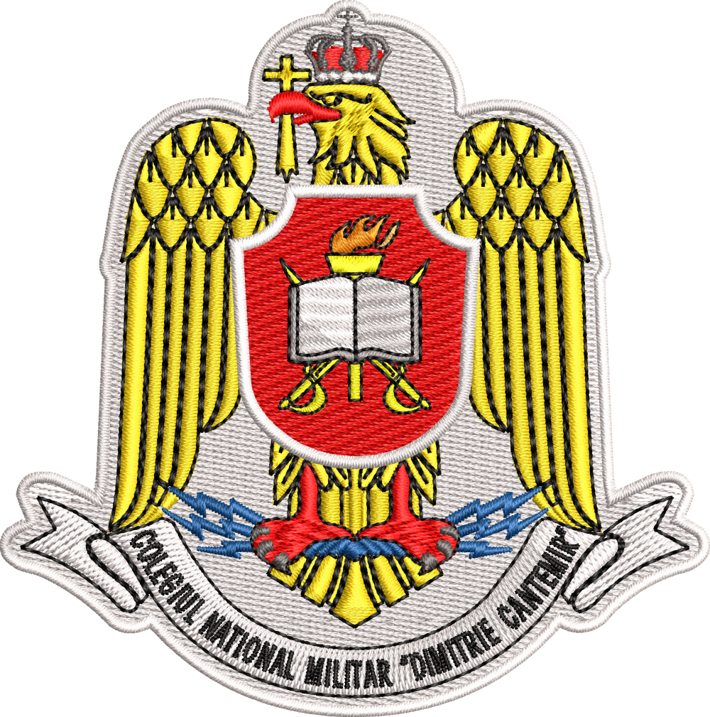 Emblema Colegiului Național Militar „Dimitrie Cantemir” format 9 cm x 9 cm
